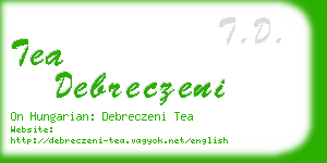 tea debreczeni business card